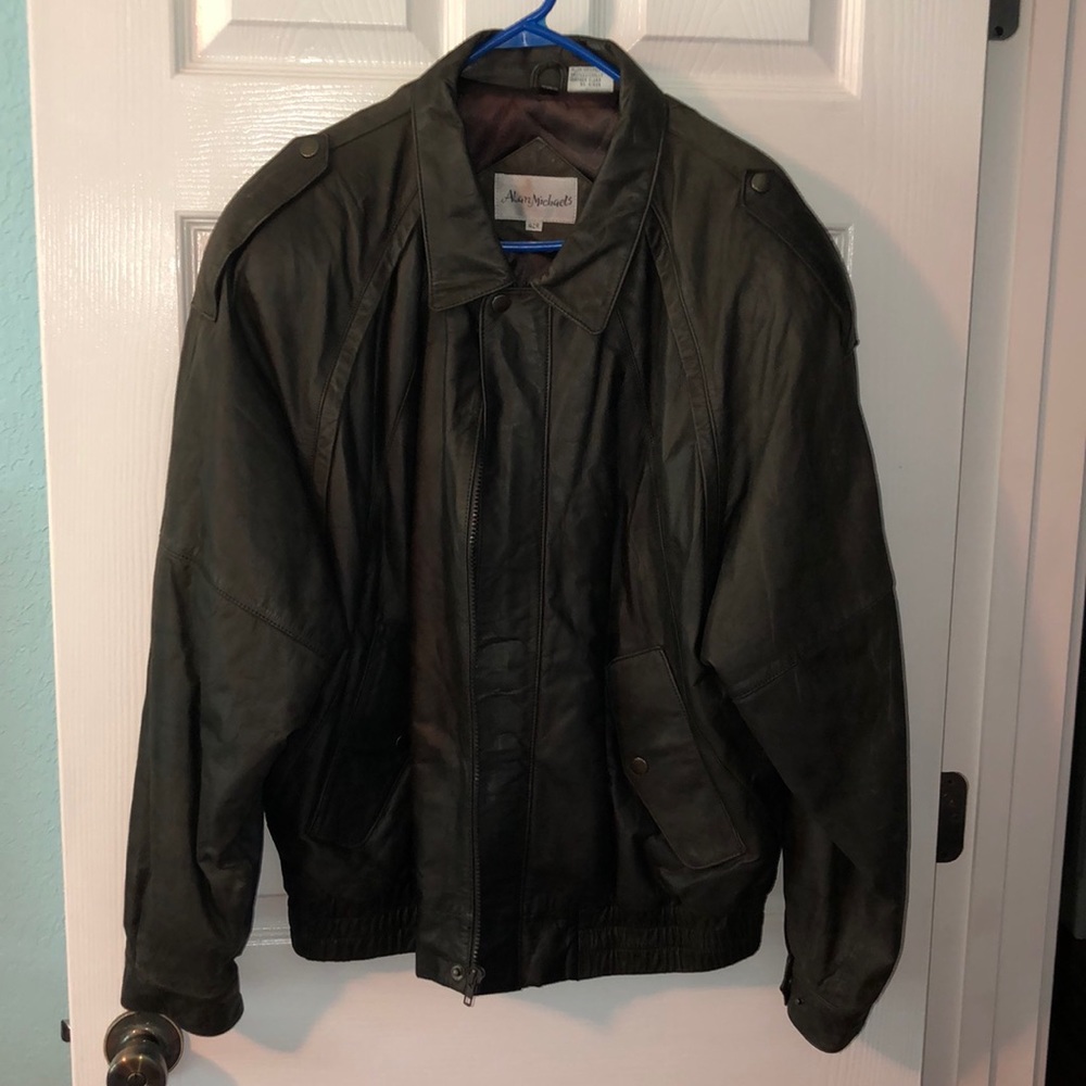 Dark Brown genuine leather jacket size 42R